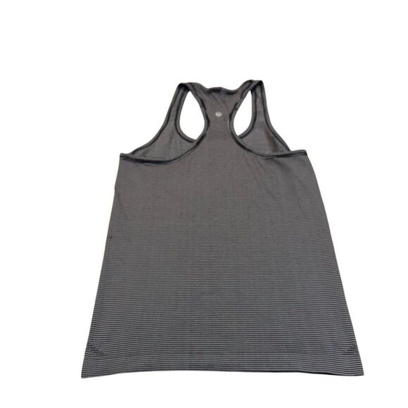 Lululemon Women's Swifty Tech Racerback Yoga Workout Striped Black Tank Top Sz 8 - Picture 2 of 5